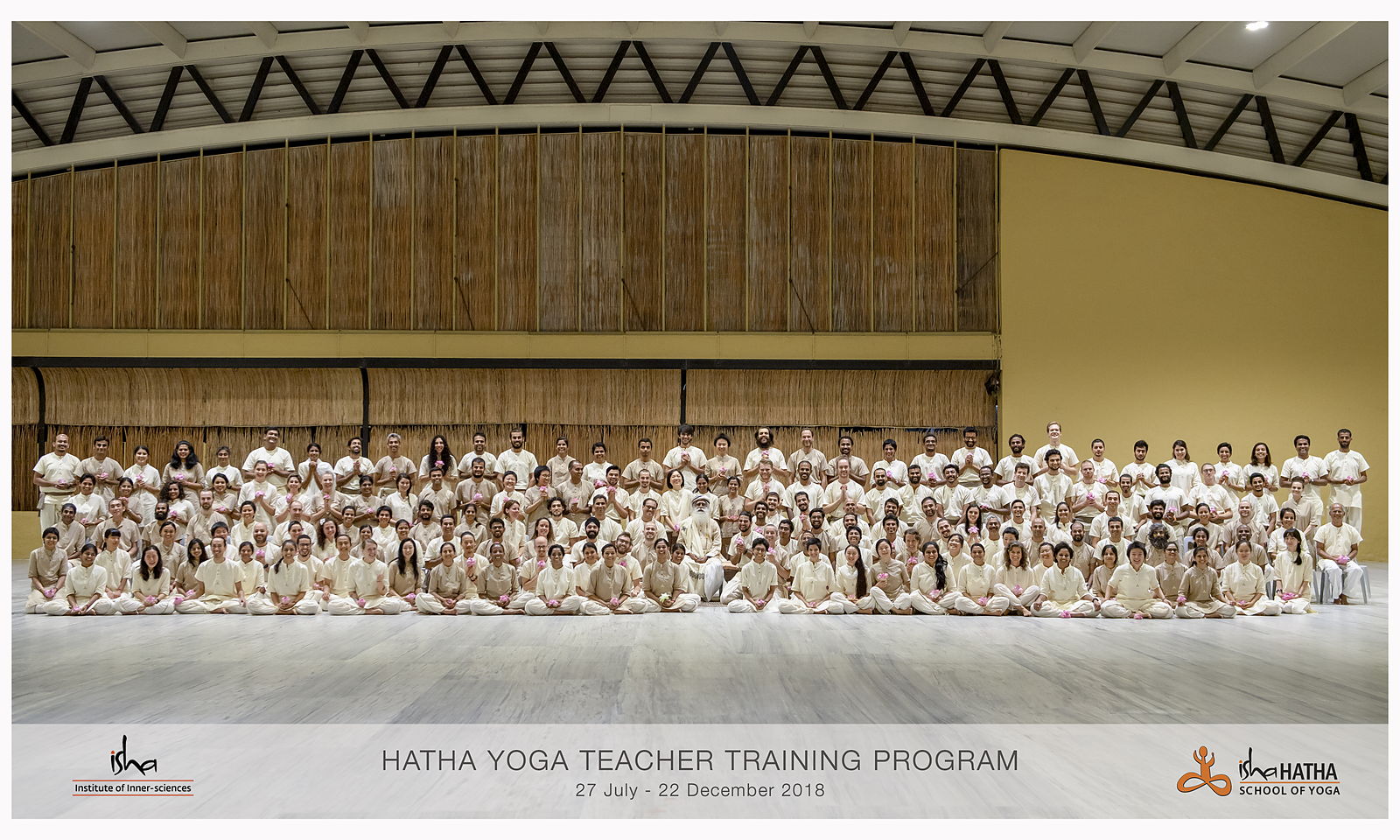 Hatha Yoga Teacher Training Program graduation batch with Sadhguru, Sadhguru Gurukulam 2018